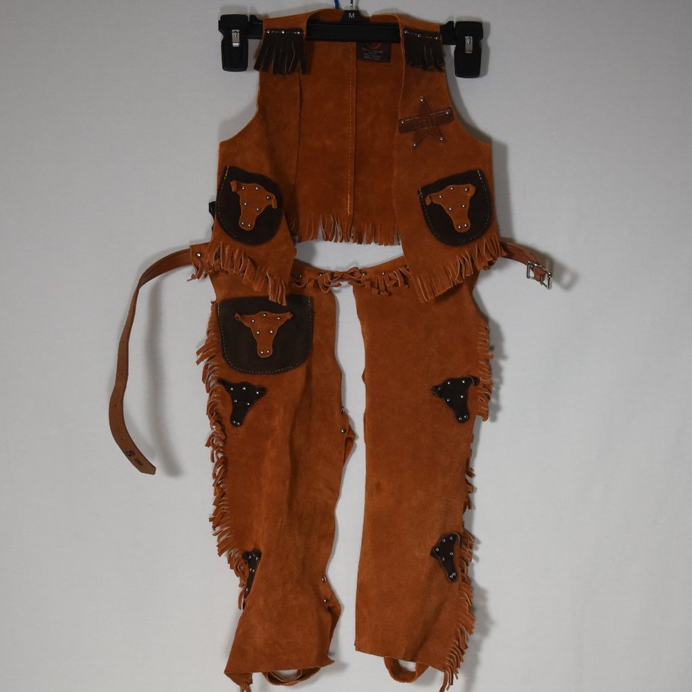 John R. Craighood Co Western Vest and Chaps, Small. Leather.